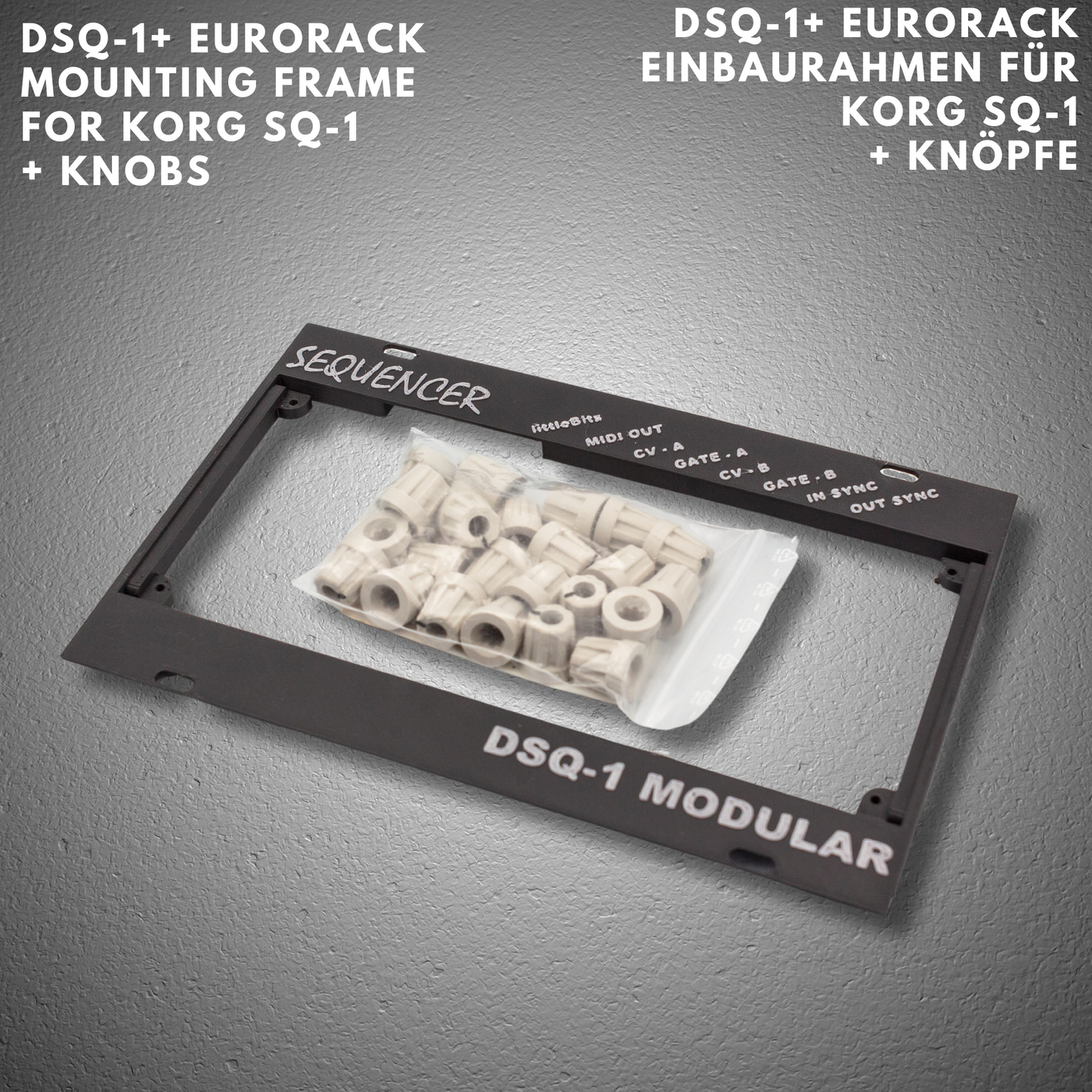 DSQ-1 Eurorack mounting frame for Korg SQ-1 + 18 button upgrade