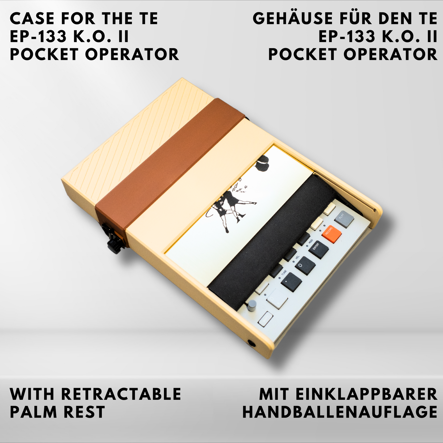 EP-133 K.O. II Pocketoperator - FliPO-WGR Gehäuse und Ständer mit Handballenauflage <GERIFFELT>