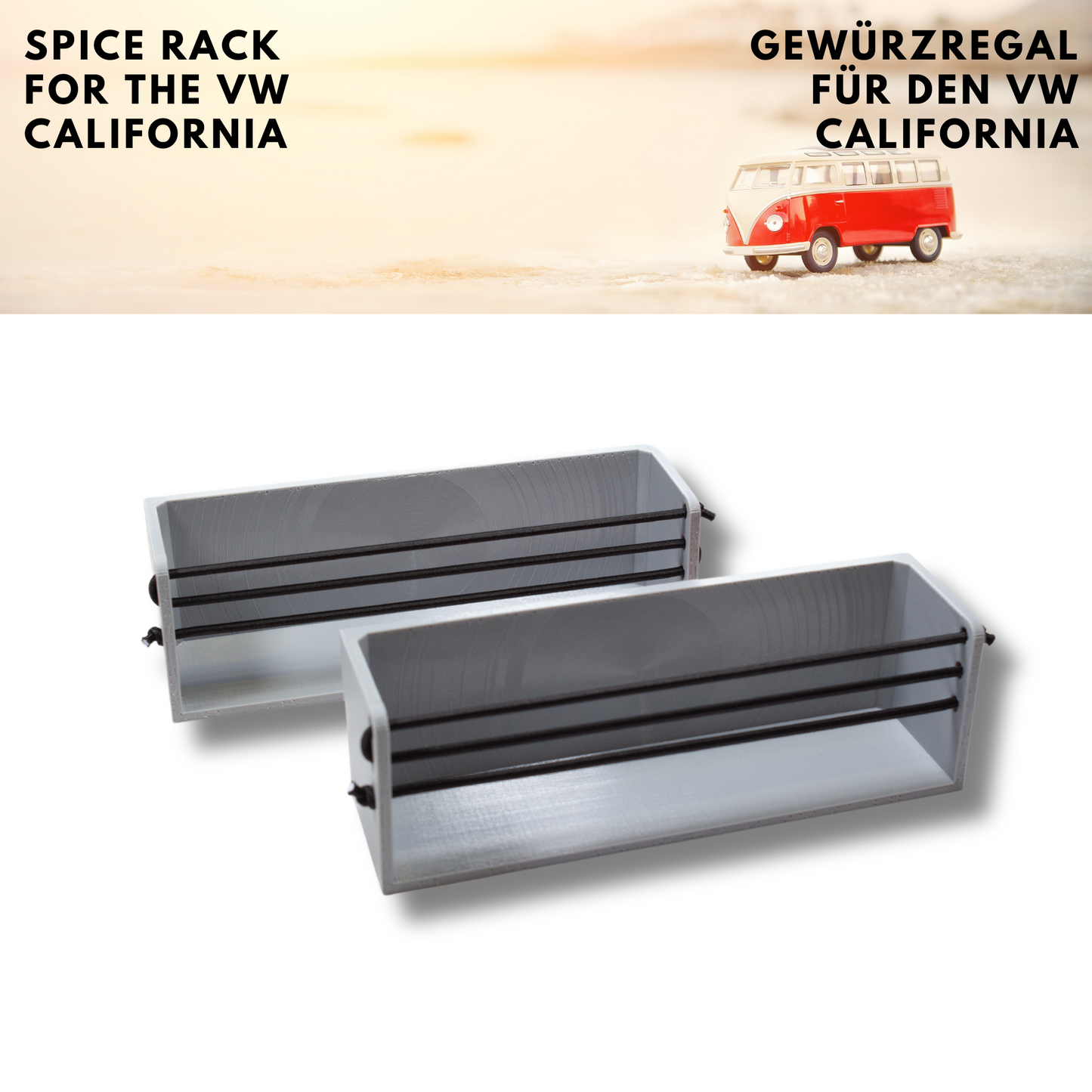 VW California T6.1 spice rack to stick on the existing shelf in the blackout of the small window