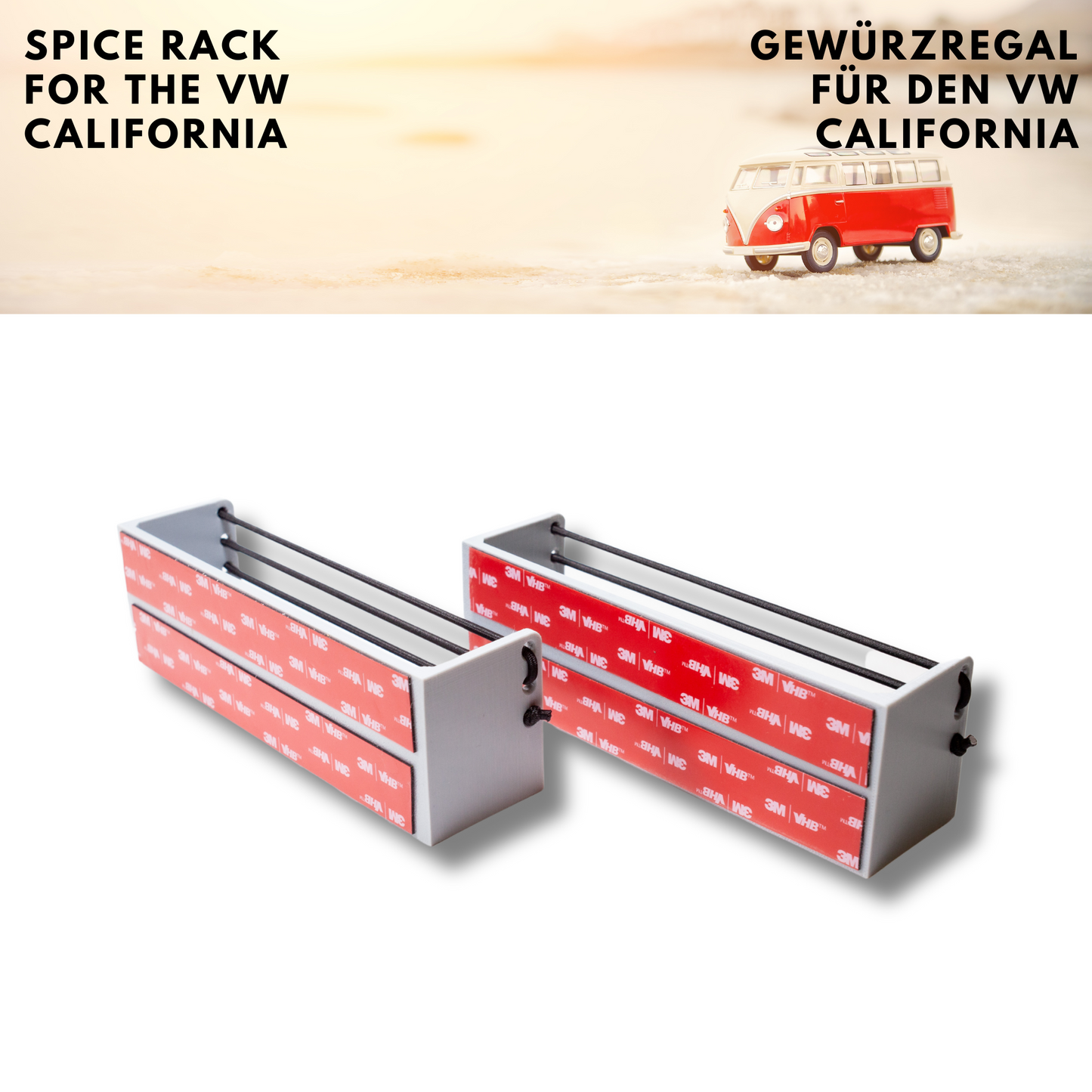 VW California T6.1 spice rack to stick on the existing shelf in the blackout of the small window