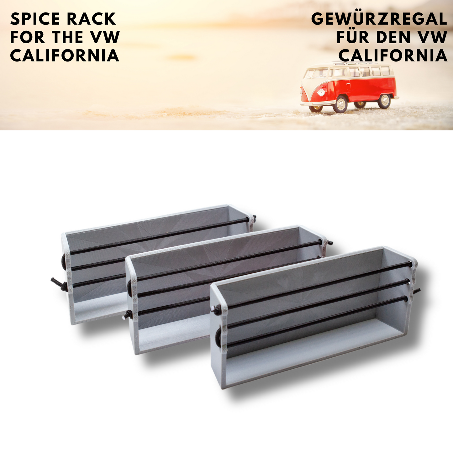 Spice rack for VW California Ocean, Coast, Comfort Line T5, T5.1, T5.2 and T6