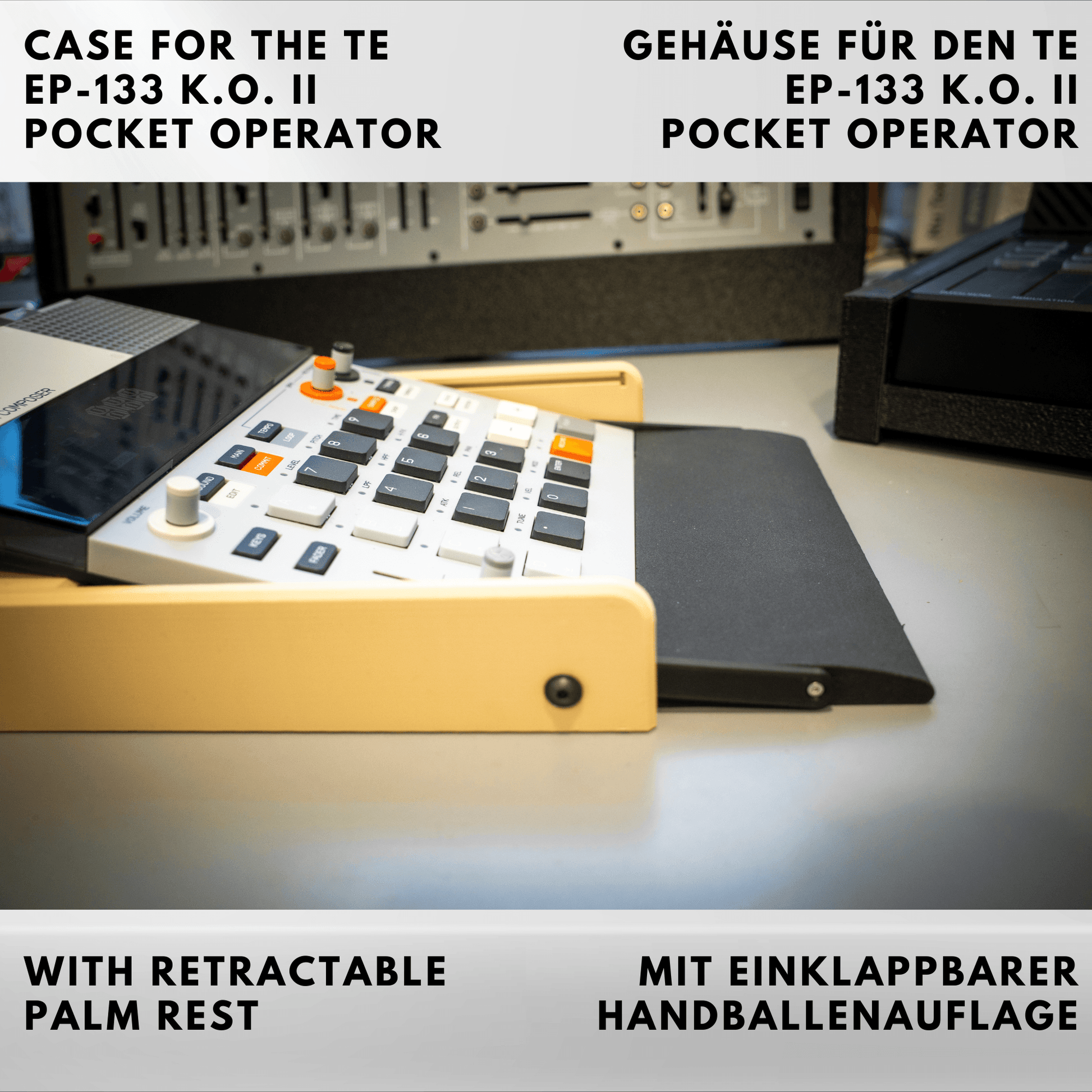EP-133 K.O. II Pocketoperator - FliPO-WGL Gehäuse und Ständer mit Handballenauflage <GLATT> - SPM3x.com - Spillerphoto & Music