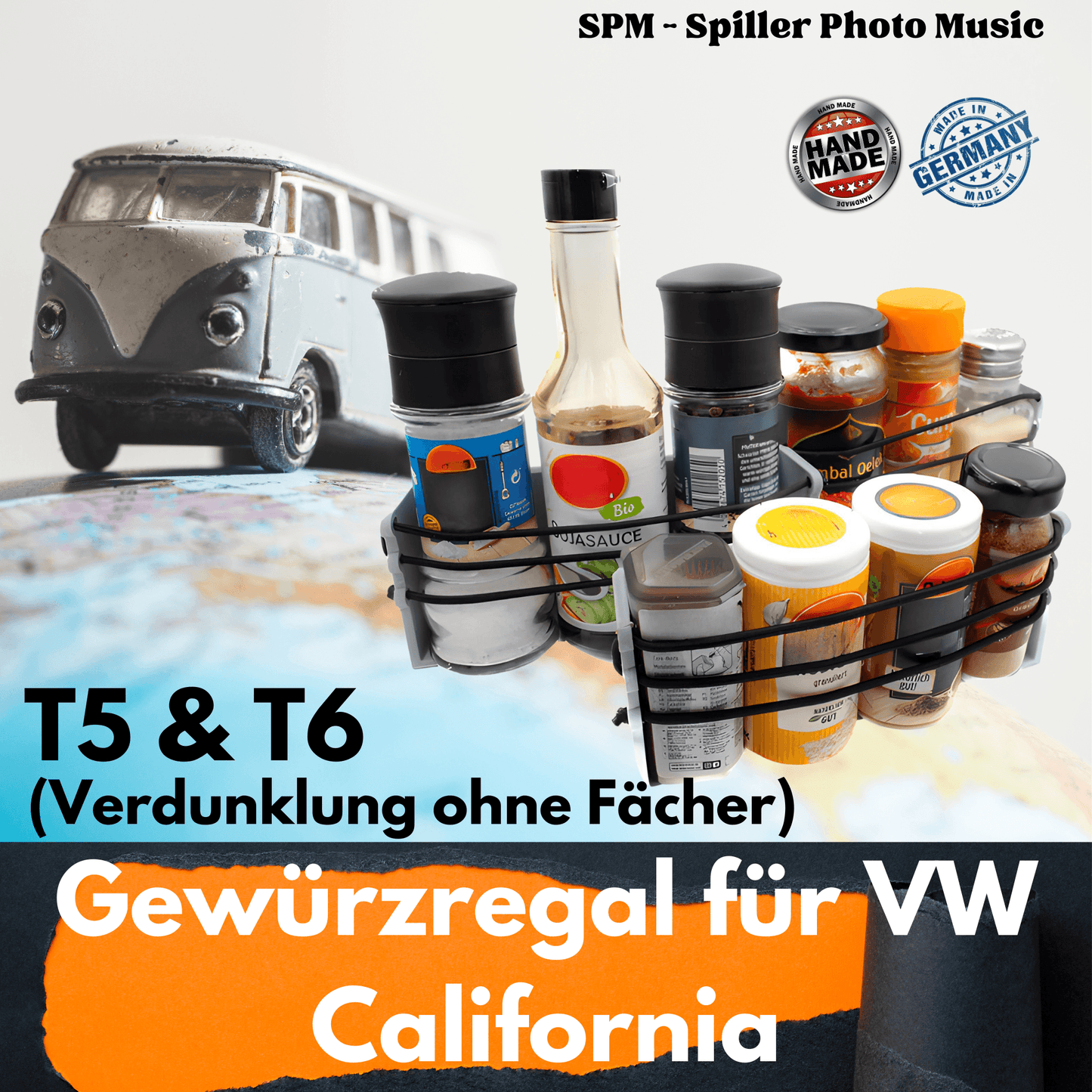 Gewürzregal für VW California Ocean, Coast, Comfort Line T5, T5.1, T5.2 und T6 - SPM - Spillerphoto & Music