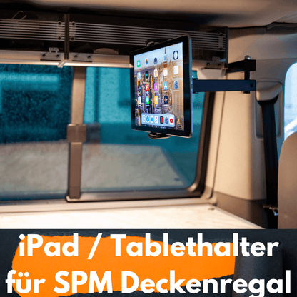iPadhalter / Tablethalter für den SPM Deckenschrank für VW California T5, T6 - Deckenregal für den Küchenbereich - SPM3x.com - Spillerphoto & Music