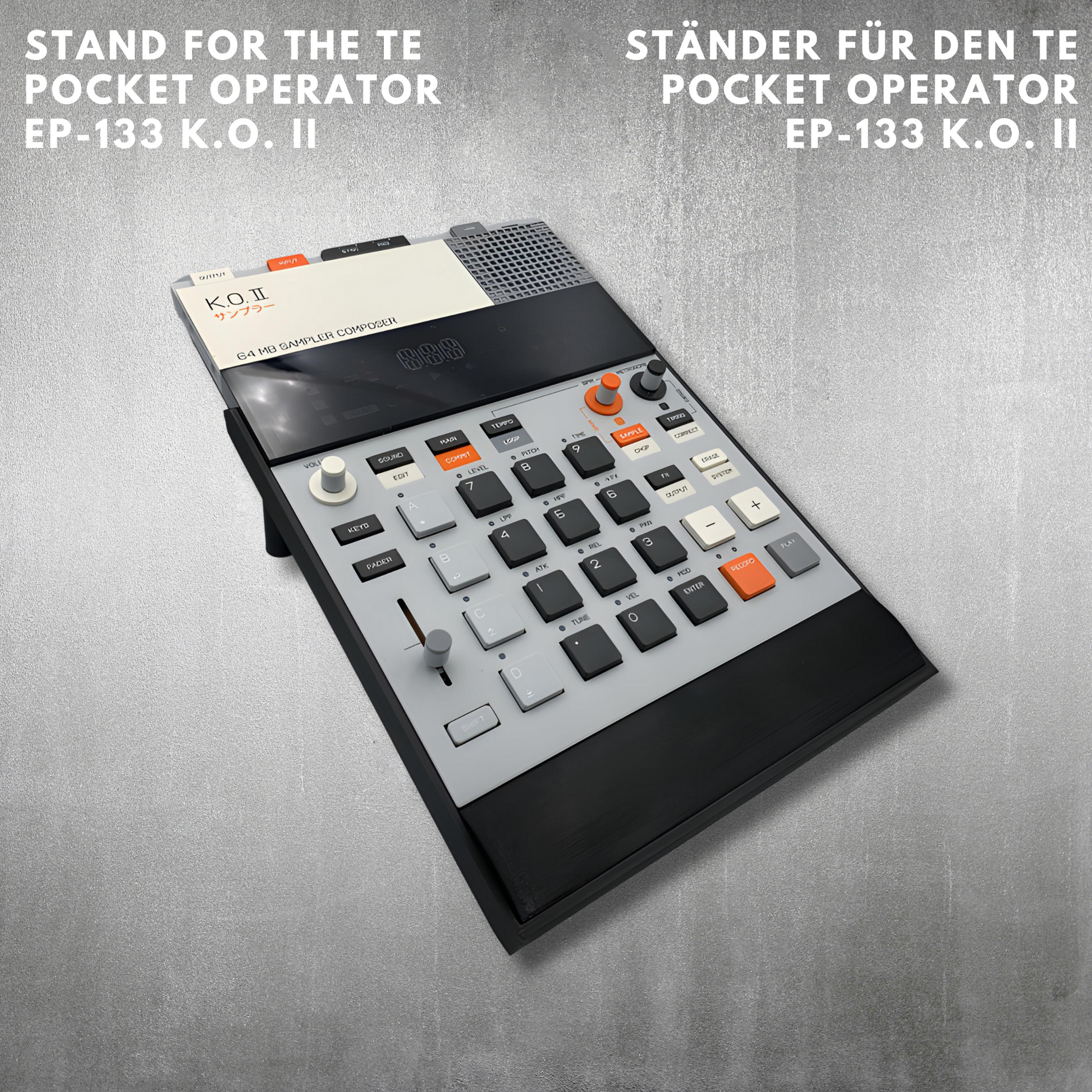 justAstand für EP-133 K.O. II Pocket Operator - 3D gedruckter Tischständer - SPM - Spillerphoto & Music