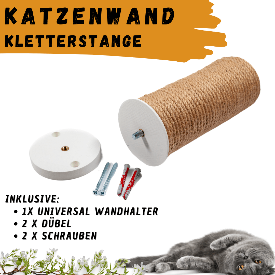 Katzenwand Kletterstange mit Sisal (80mm Durchmesser / 200 mm lang) - SPM3x.com - Spillerphoto & Music