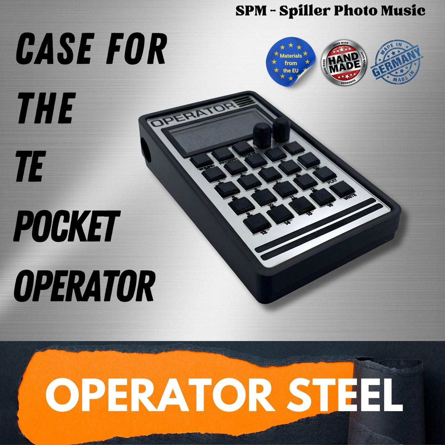 OPERATOR Gehäuse STEEL - 3D gedrucktes Gehäuse für Teenage Engineering Pocket Operator - SPM - Spillerphoto & Music