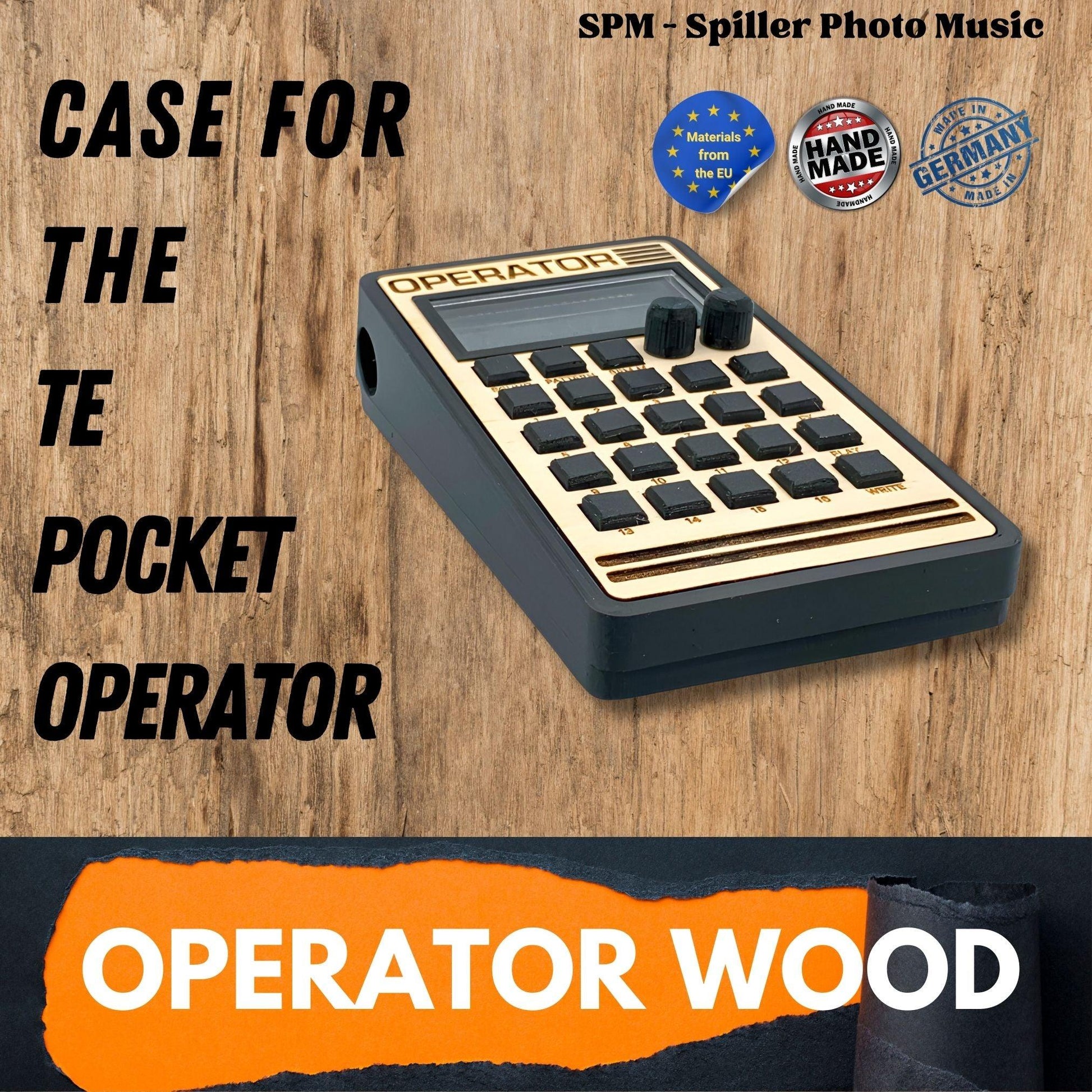 OPERATOR Gehäuse WOOD - 3D gedrucktes Gehäuse für Teenage Engineering Pocket Operator - SPM - Spillerphoto & Music